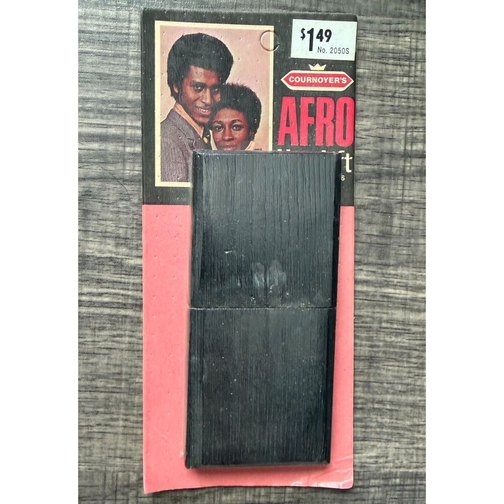 Vintage 1960's Afro Rake Pick Comb NOS Black Wood
